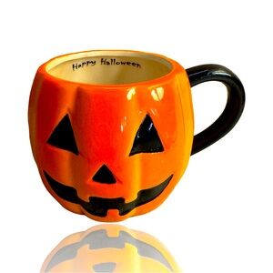 Jack-O’ Lantern Ceramic “Happy Halloween” Coffee Mug: GUC